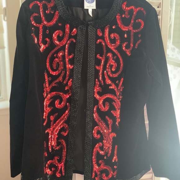 🌹DIANE GILMAN EMBELLISHED VELVET JACKET (SMALL)🌹 - Picture 2 of 16